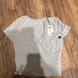 Hollister Women's Light Blue Wrap Top